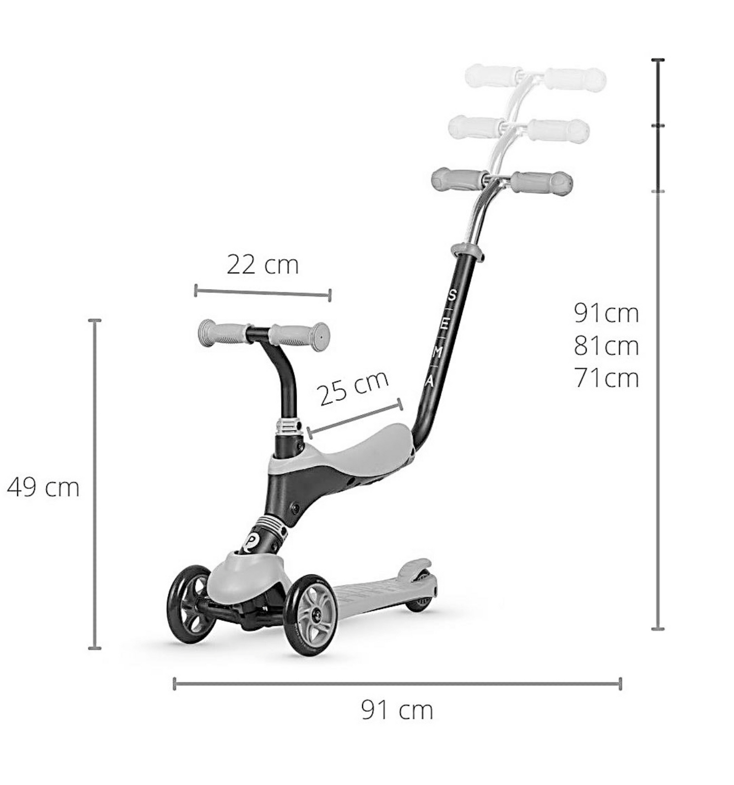 Q Play SEMA PRO – 5 IN 1 SCOOTER (Black)