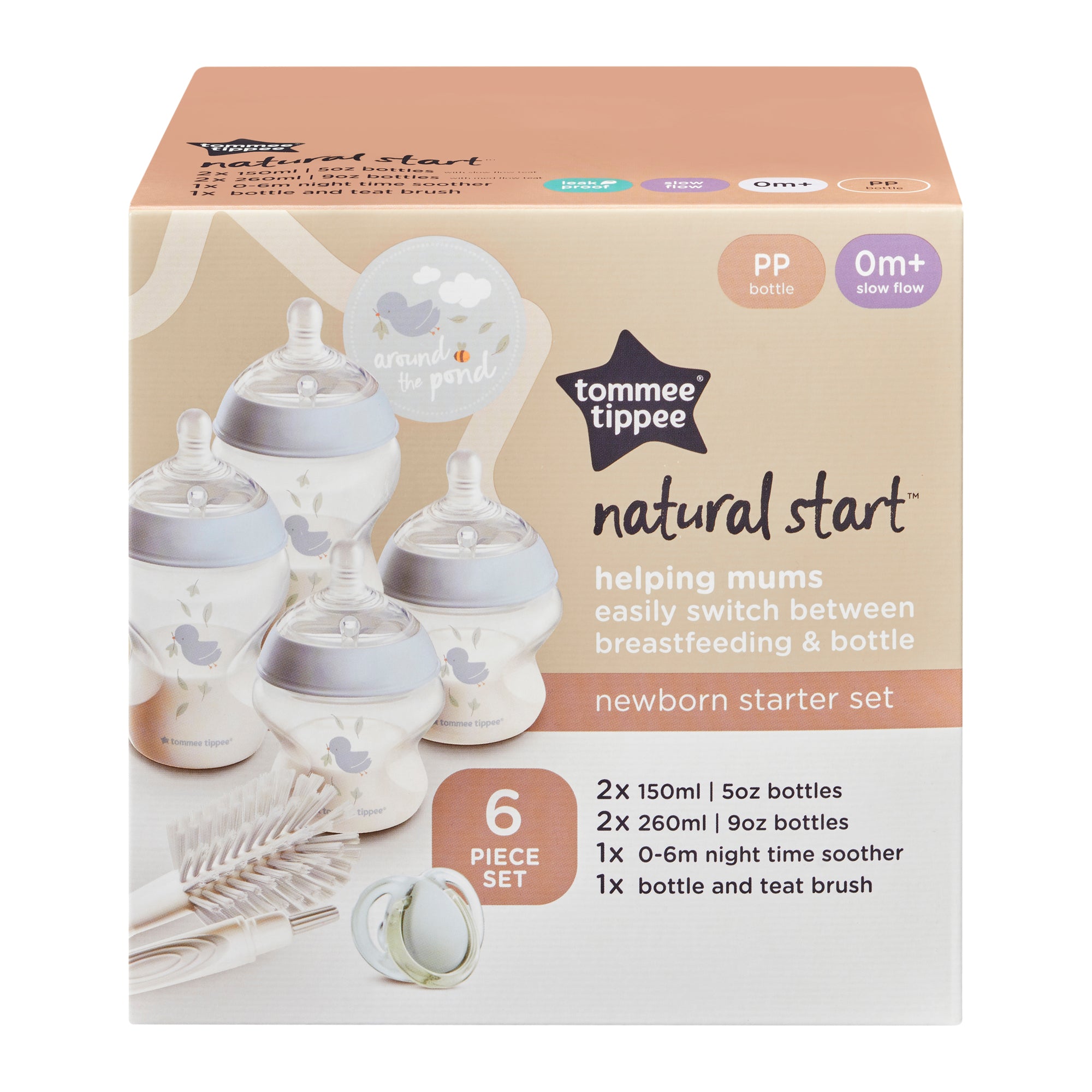 Tommee Tippee Natural Start Decor PP Bottle Newborn Boy Set (Blue) Kiddy Palace