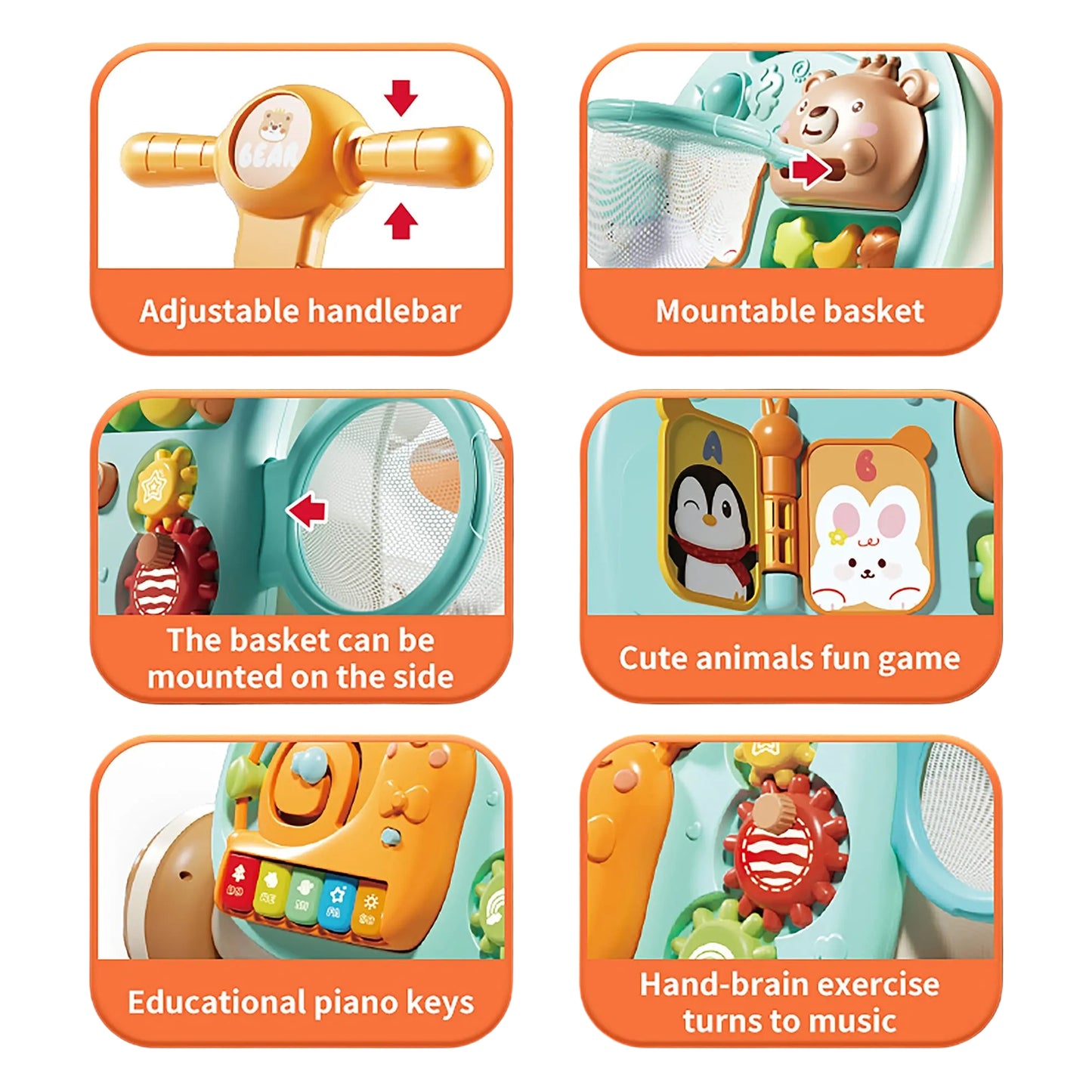 4 In 1 Musical Baby’s Pusher/Ride On/Table/Activity Partner