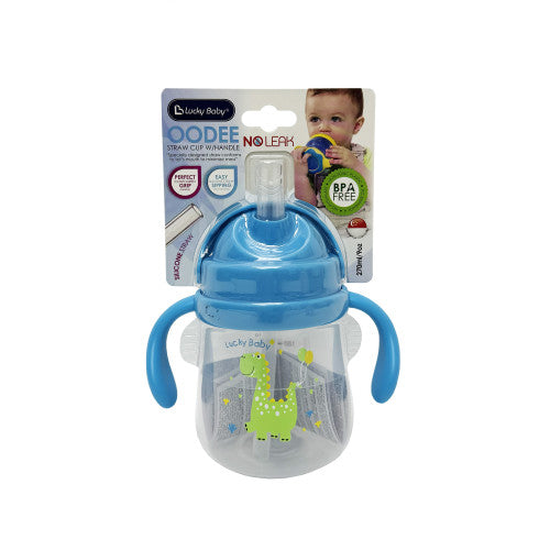 Oodee Straw Cup W/Handle - Blue