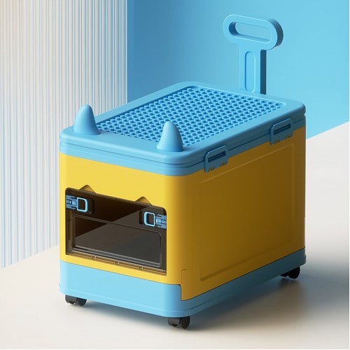 Stackable Toy Clothes Storage Box W/ Wheel & Lid for Building LEGO Block (2 Colour Option)