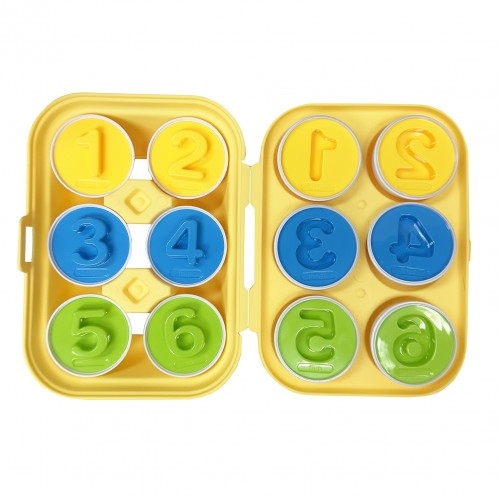 Montessori Educative Matching 6pcs Eggs for Kids with Yellow Holder - Number