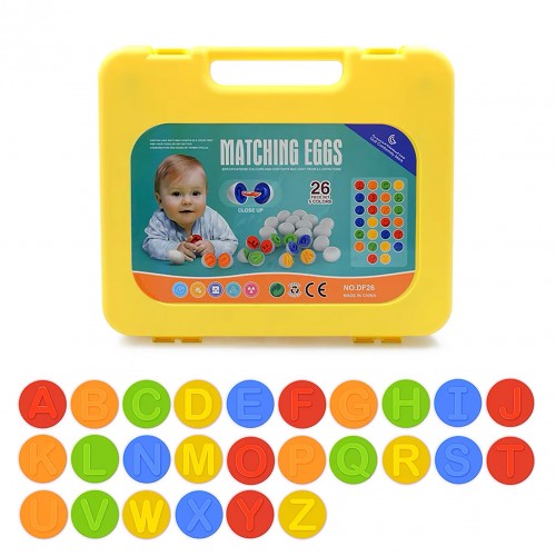 Montessori Educative Matching 26pcs Eggs for Kids with Yellow Holder - Alphabet