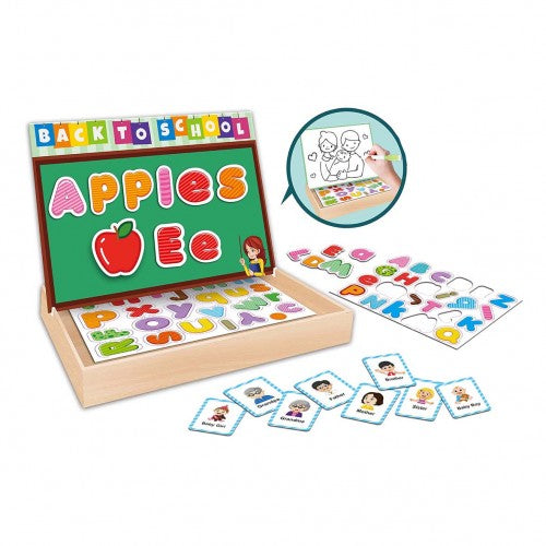 Montessori Educative Magnetic Puzzle With Drawing Board - Alphabet