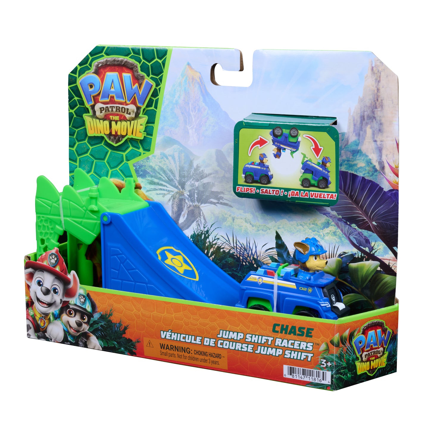 PAW Patrol Dino Pup Squad Jump &amp; Flip Vehicles