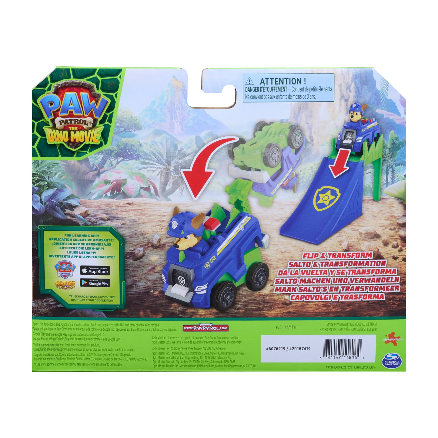 PAW Patrol Dino Pup Squad Jump &amp; Flip Vehicles