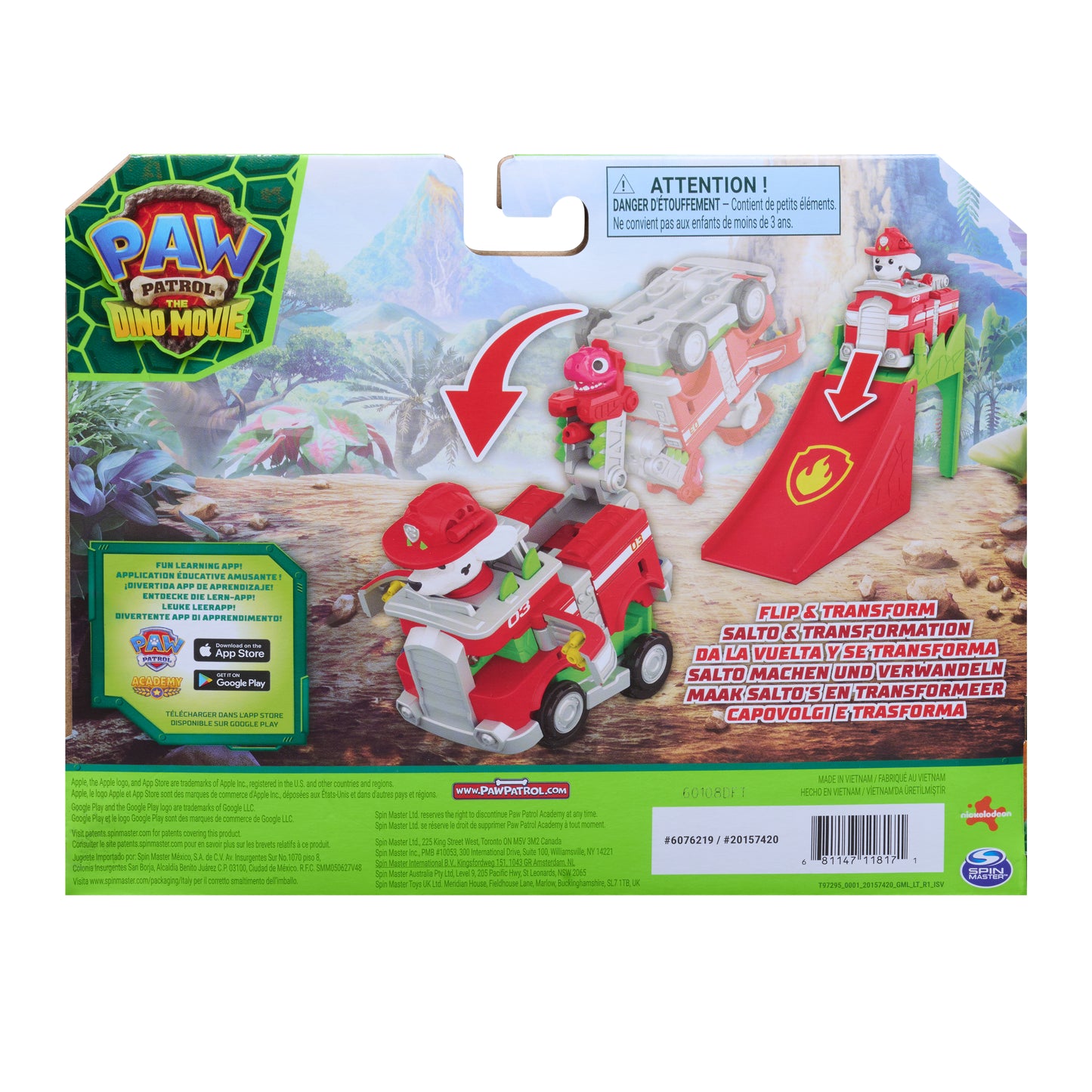 PAW Patrol Dino Pup Squad Jump &amp; Flip Vehicles