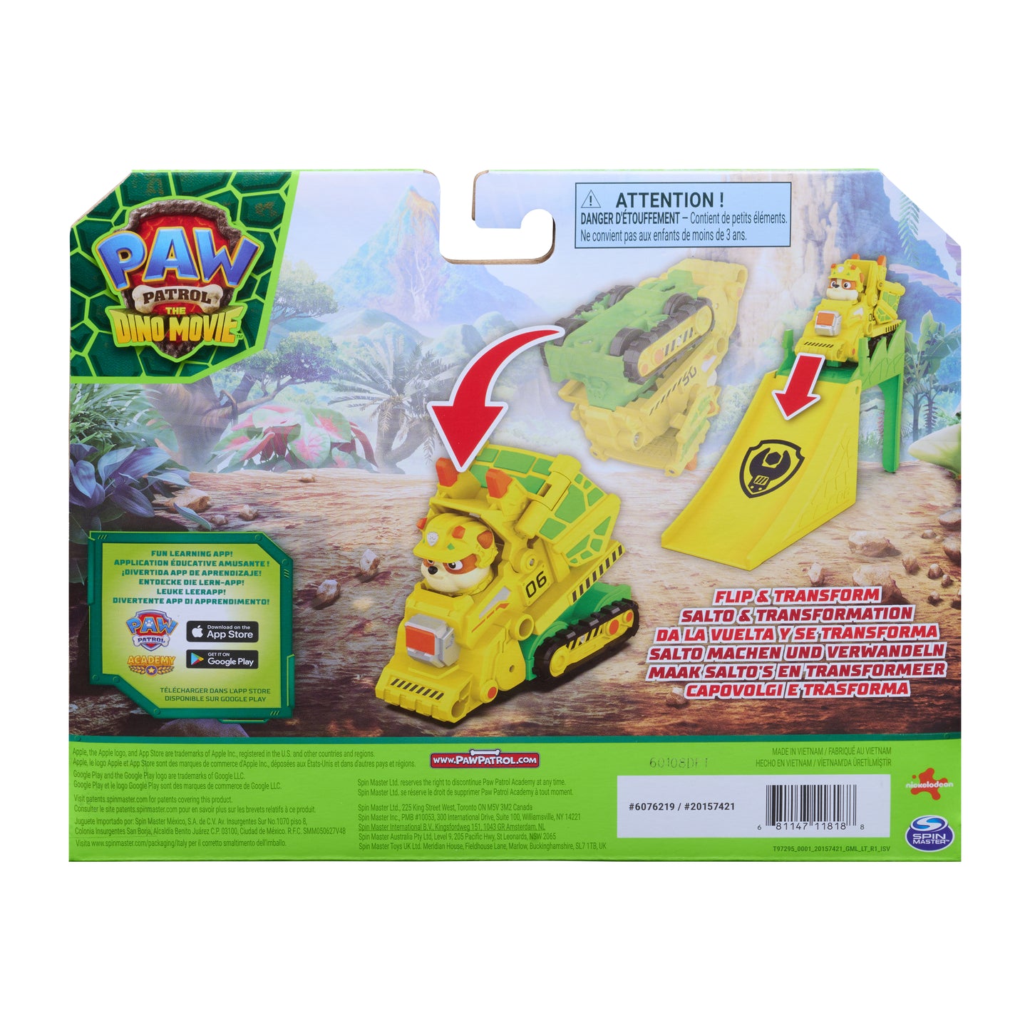 PAW Patrol Dino Pup Squad Jump &amp; Flip Vehicles