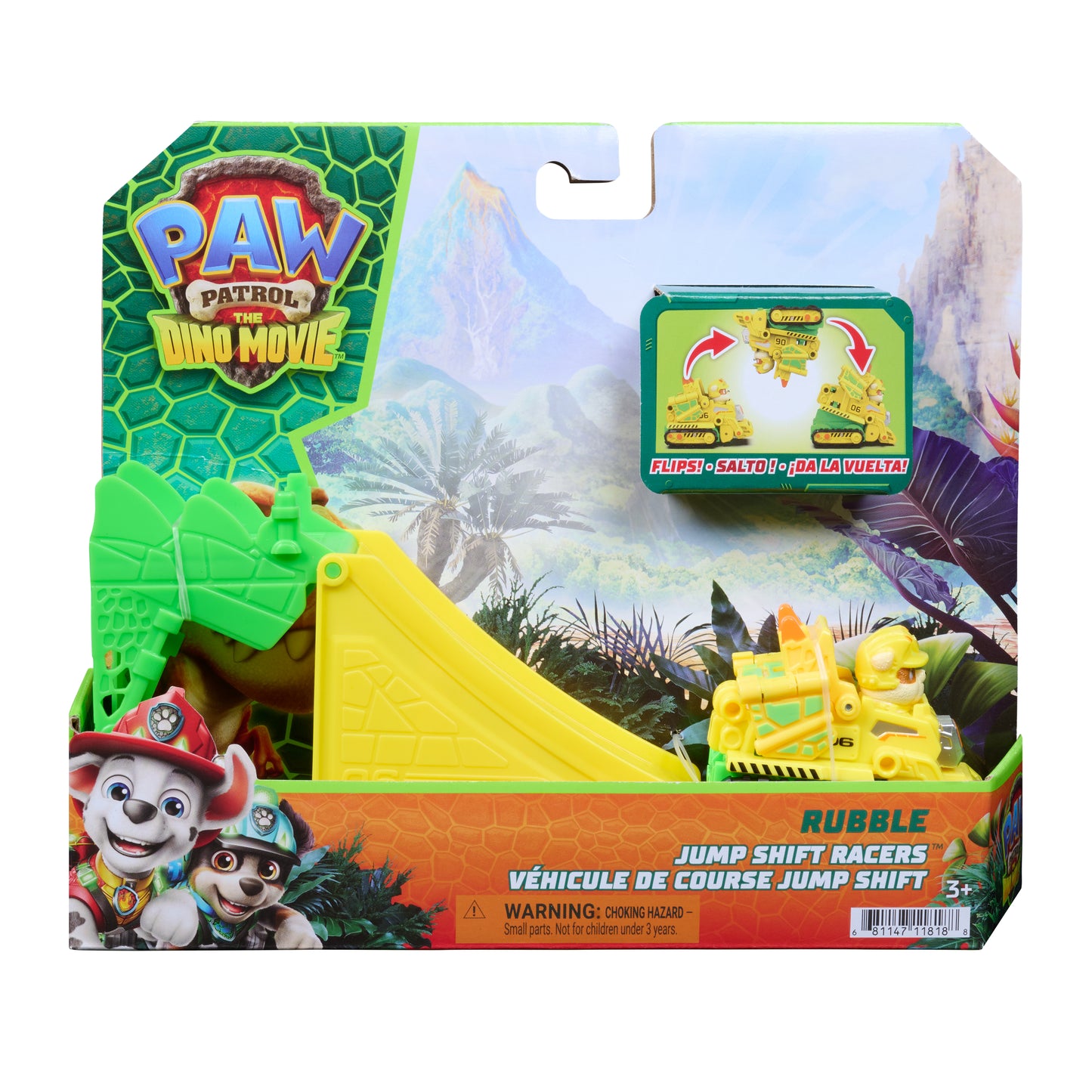 PAW Patrol Dino Pup Squad Jump &amp; Flip Vehicles
