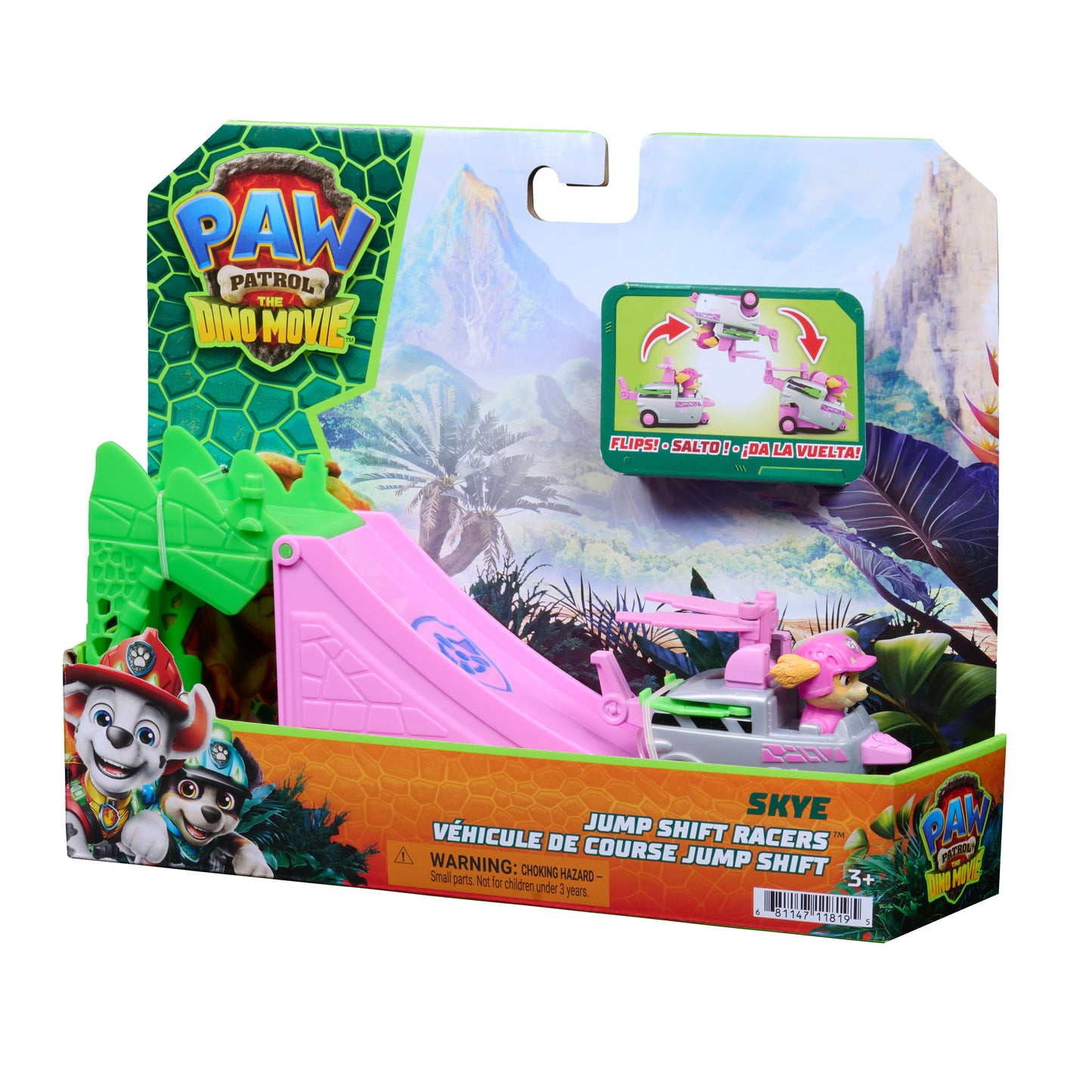 PAW Patrol Dino Pup Squad Jump &amp; Flip Vehicles