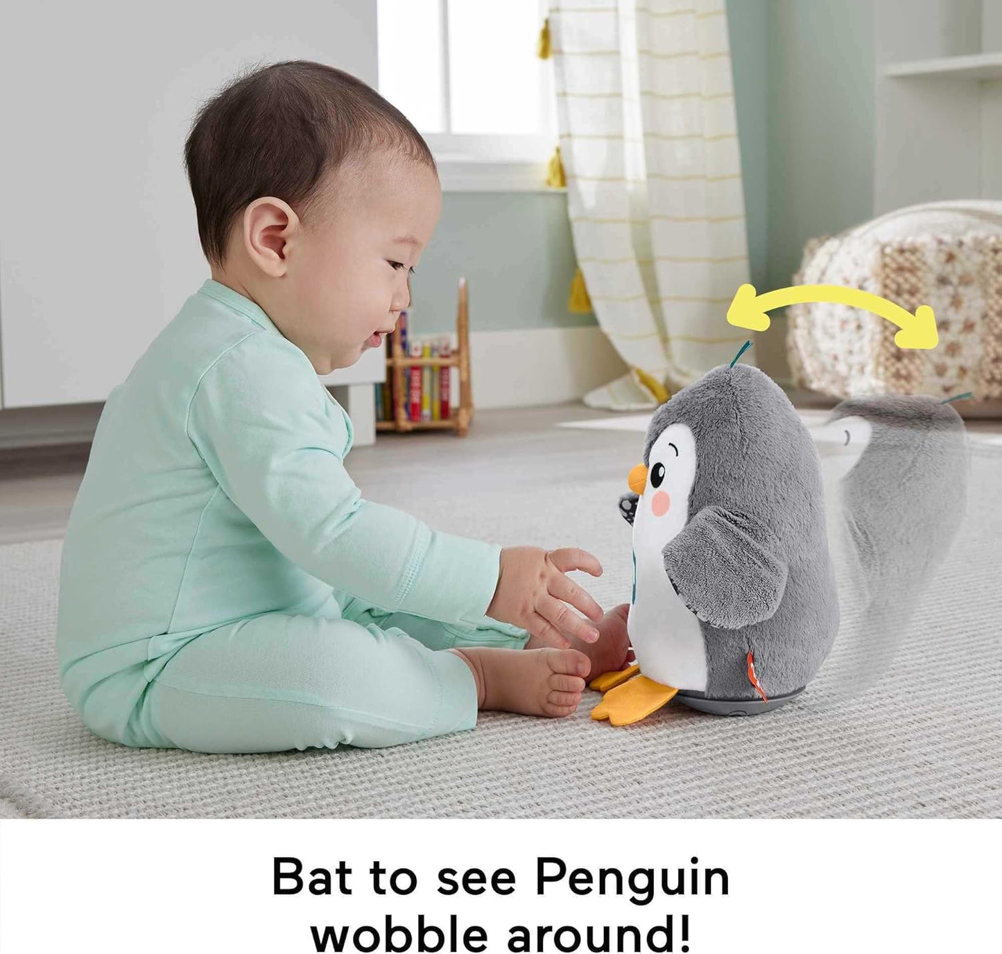 Fisher-Price Plush Penguin, Baby Sensory Toy with Music and Motion