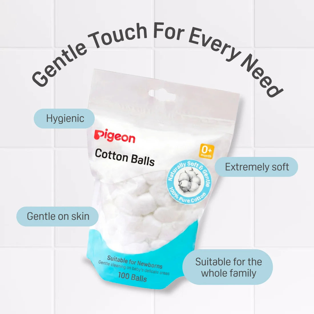 Pigeon 100% Pure Cotton Ball (100 Pcs/Pack)