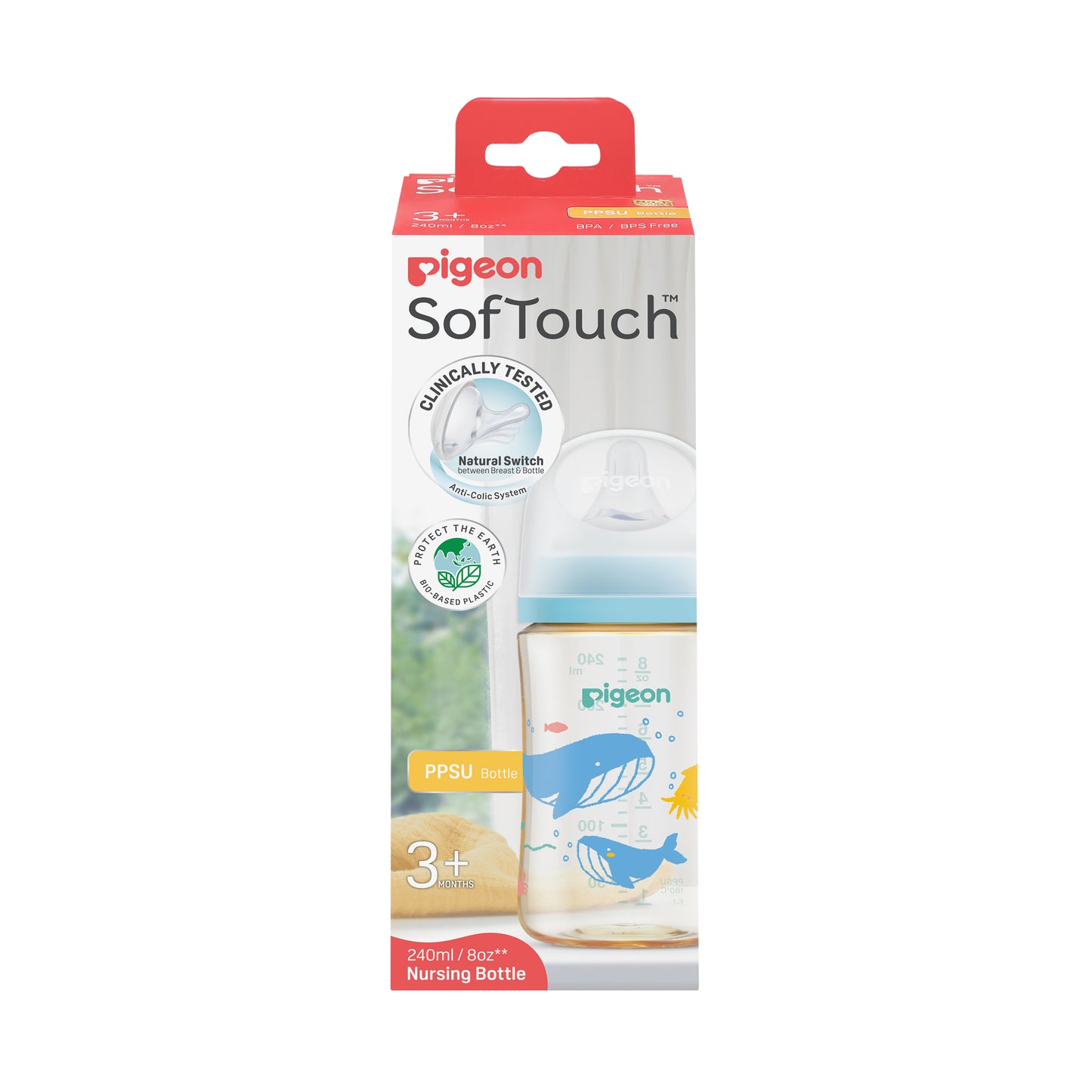 Pigeon SofTouch™ BPP Nursing Bottle PPSU 240ml Ocean Dive