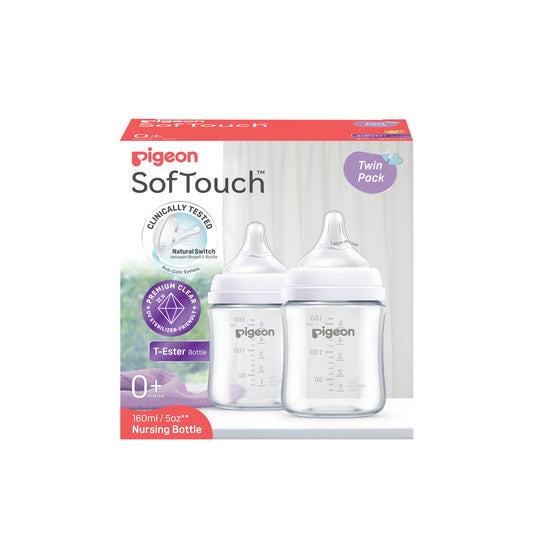 Pigeon SofTouch™ BPP Nursing Bottle T-Ester 160ml Logo Twin Pack