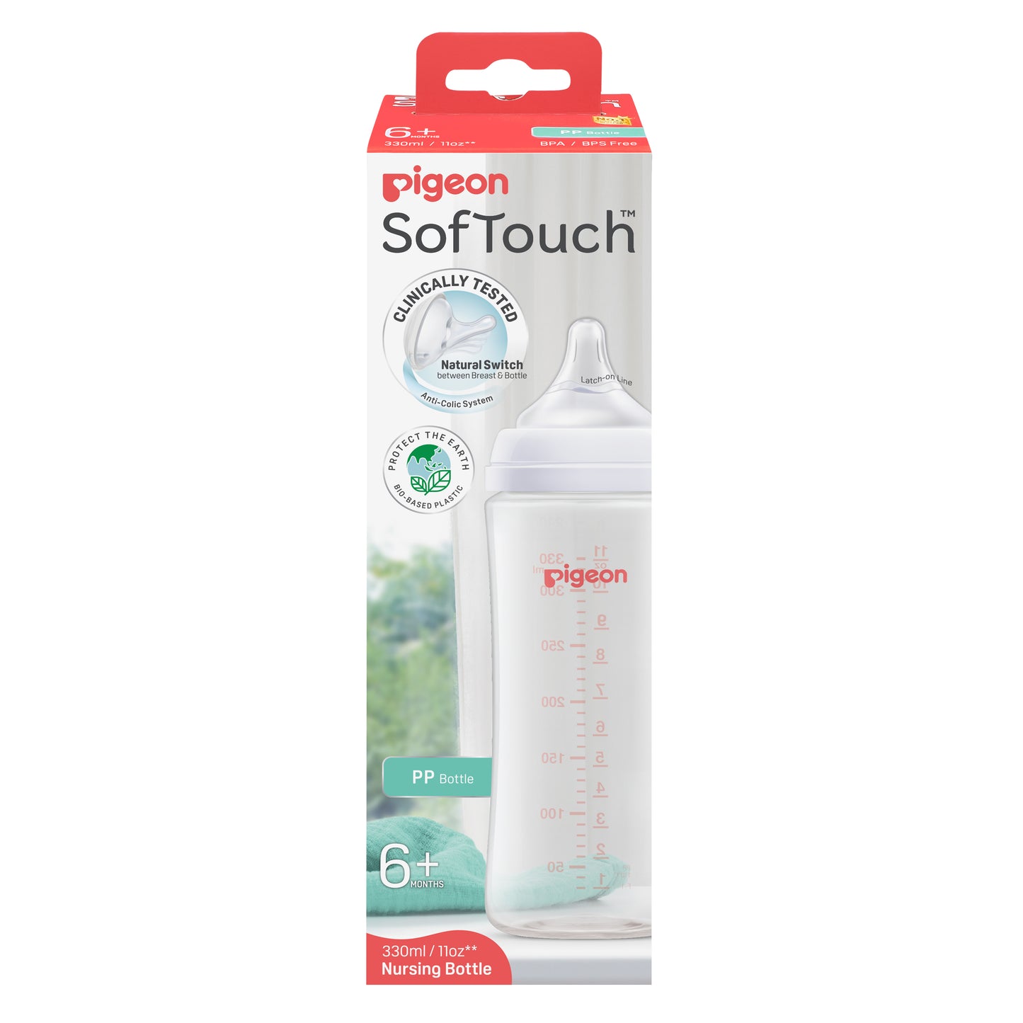 Pigeon SofTouch™ BPP Nursing Bottle PP 330ml Logo