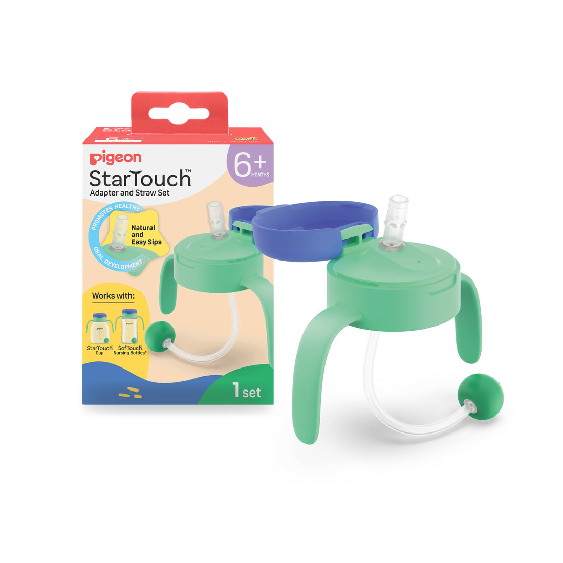 Pigeon StarTouch™ Adaptor & Straw Set - Mint To Be