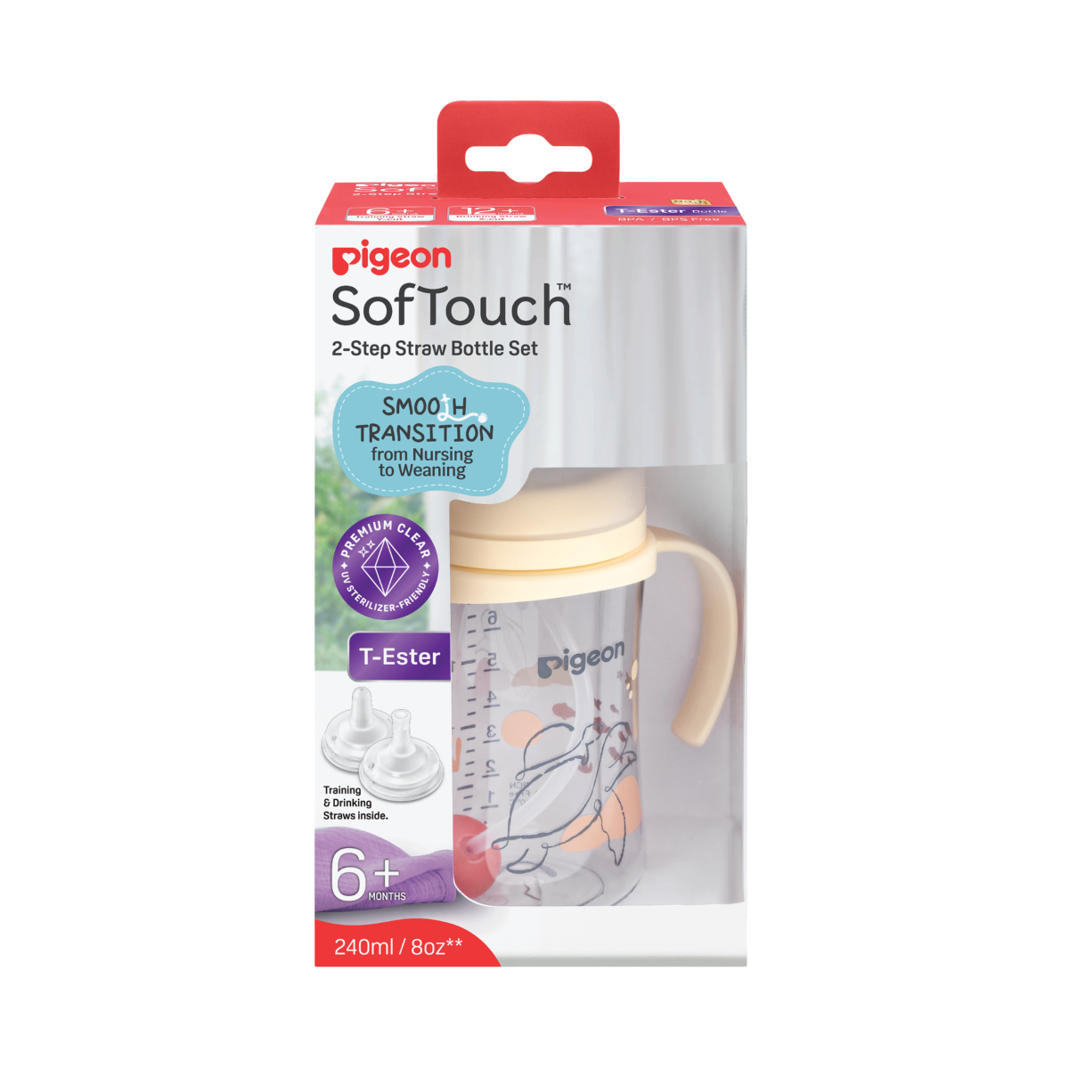 SofTouch™ BPP 2-Step Straw Bottle Set T-ester 240ml