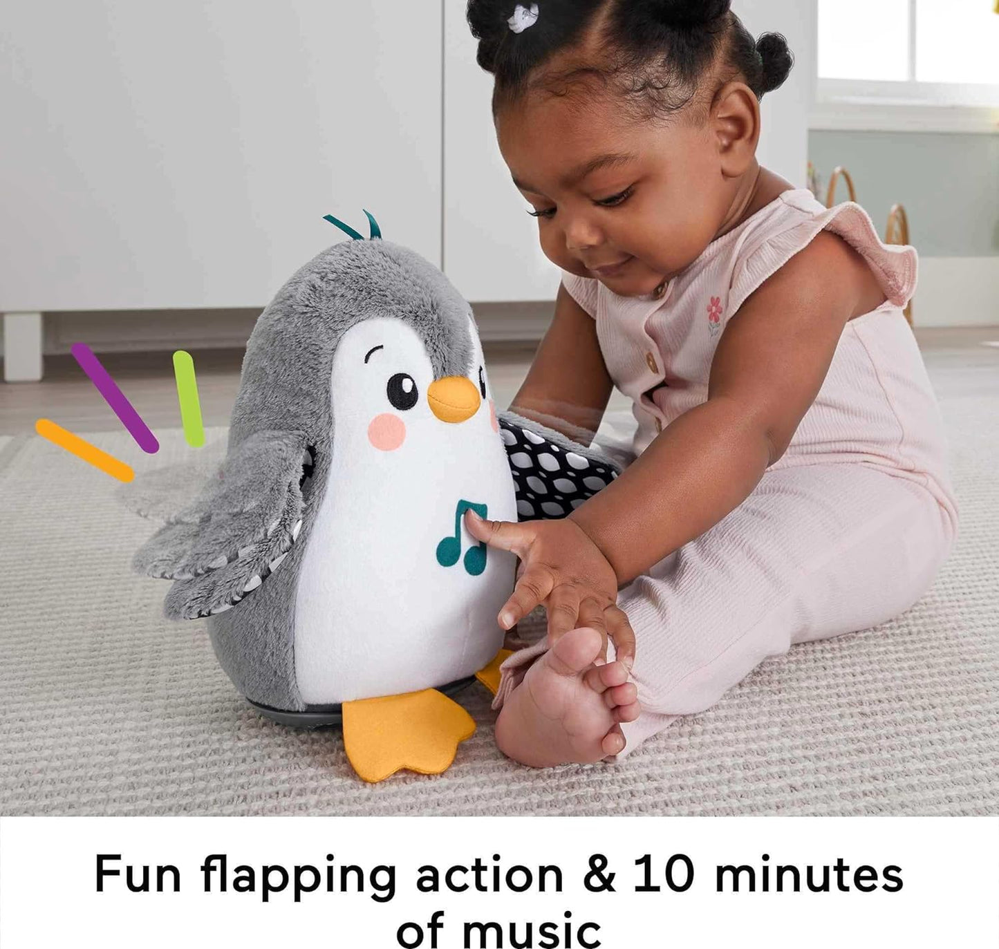 Fisher-Price Plush Penguin, Baby Sensory Toy with Music and Motion