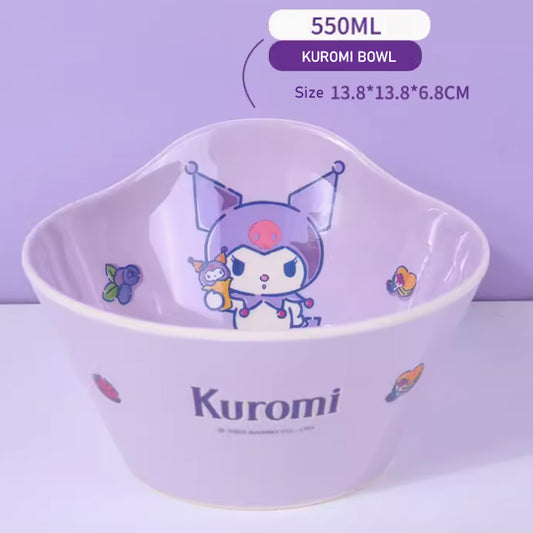 Kuromi Kitchenware (Bowl/Divider Plate/Cup W/Cover)