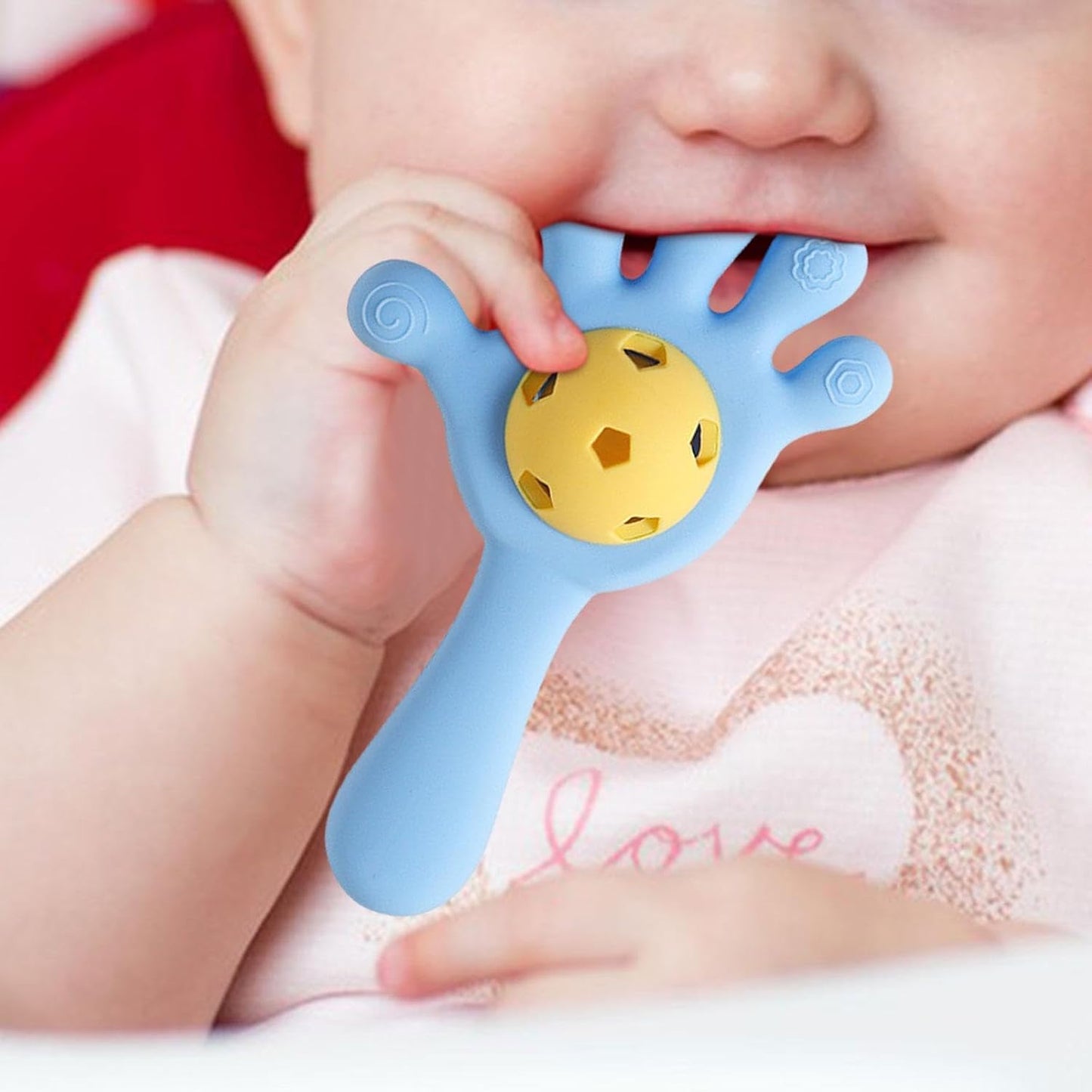 Baby Teething Hand Rattle Activity Toy