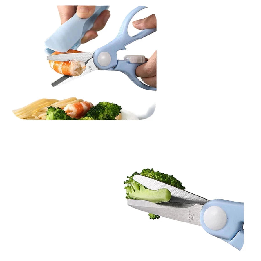 Stainless Steel Baby Food Scissors (Blue)
