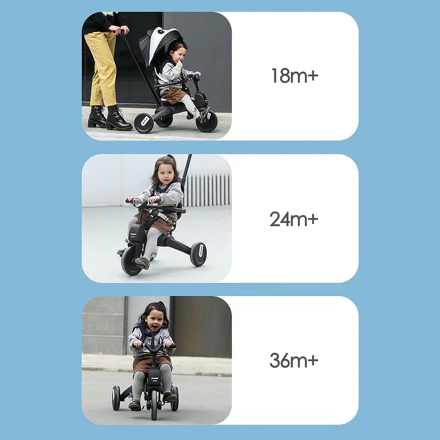 7 In 1 Trike Easy Foldable Tricycle – Mint