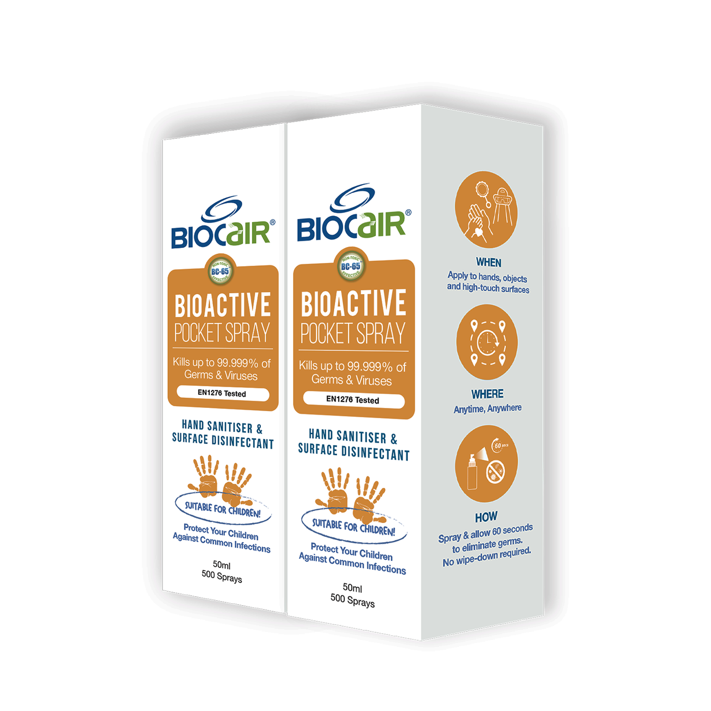 BioCair BioActive Pocket Spray, 50ml, 2-Pack