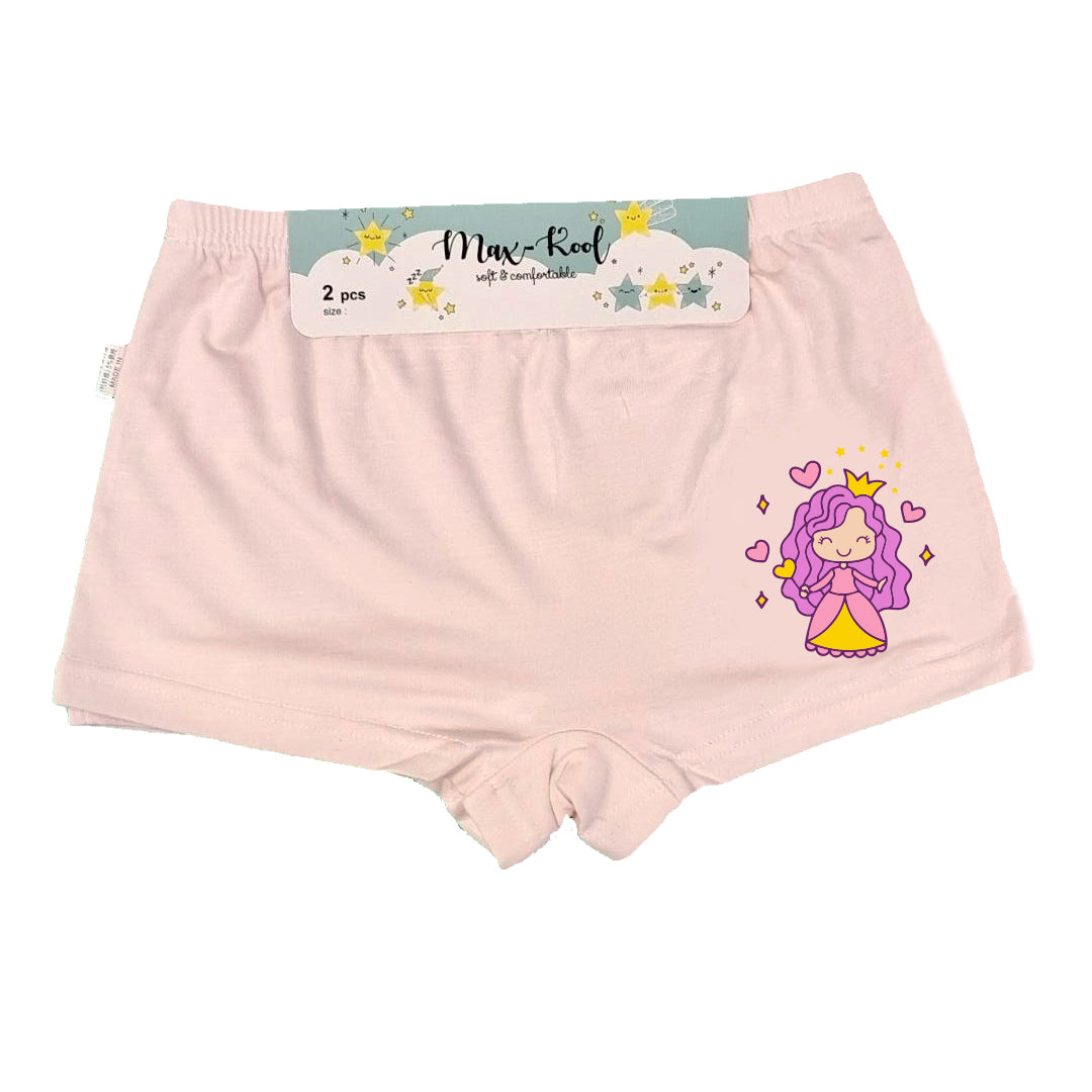 Girl's Bamboo Fiber Boxer 2 pcs Assorted Col Set