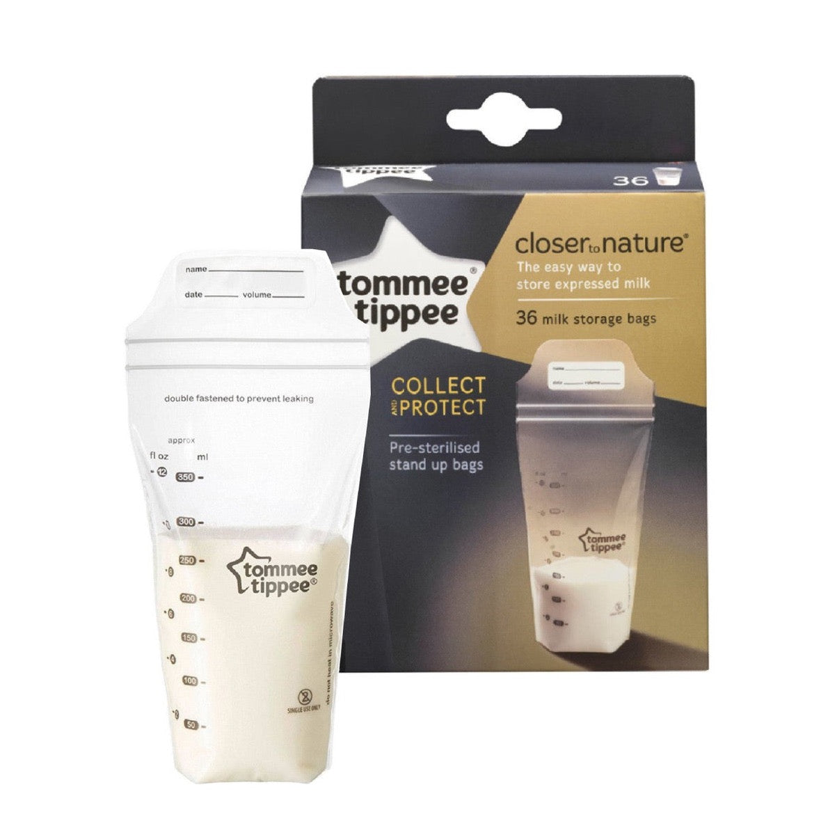 Tommee Tippee Closer to Nature Breast Milk Storage Bags 350ml x 36pcs