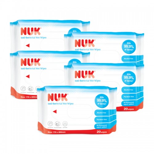 NUK Anti Bacterial Wipes 20pcs x 5