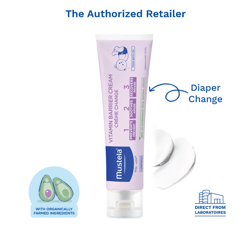 Mustela Vitamin Barrier Diaper Rash Cream 123, 100ml