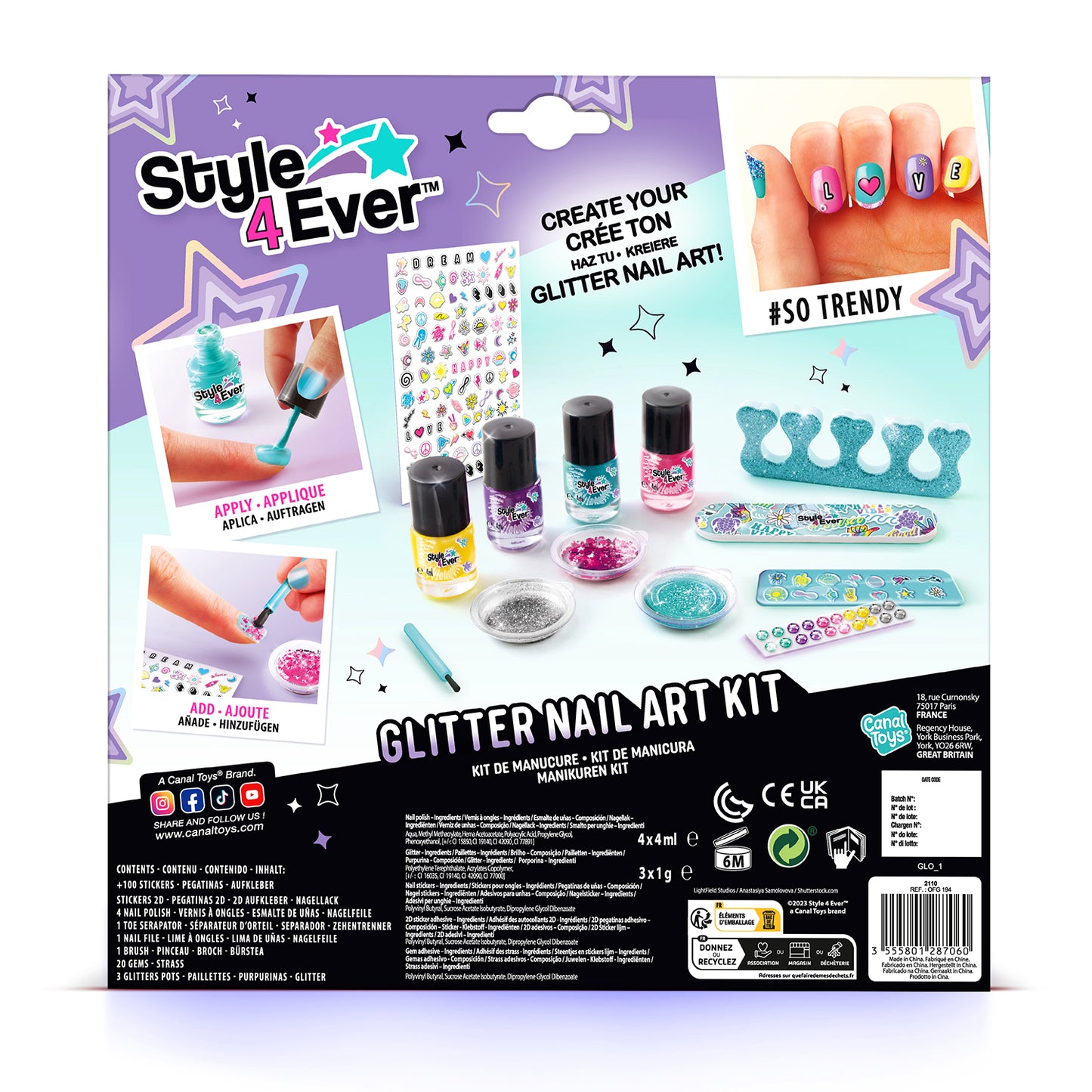 Style 4 Ever Glitter Nail Art Kit (Available 30 July)