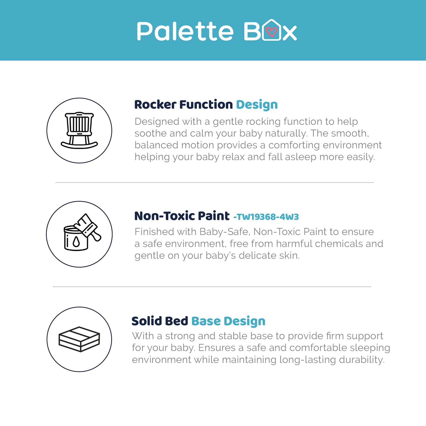 Palette Box Dreamer Plus 10-in-1 Convertible Baby Cot (with Rocking Function), Natural