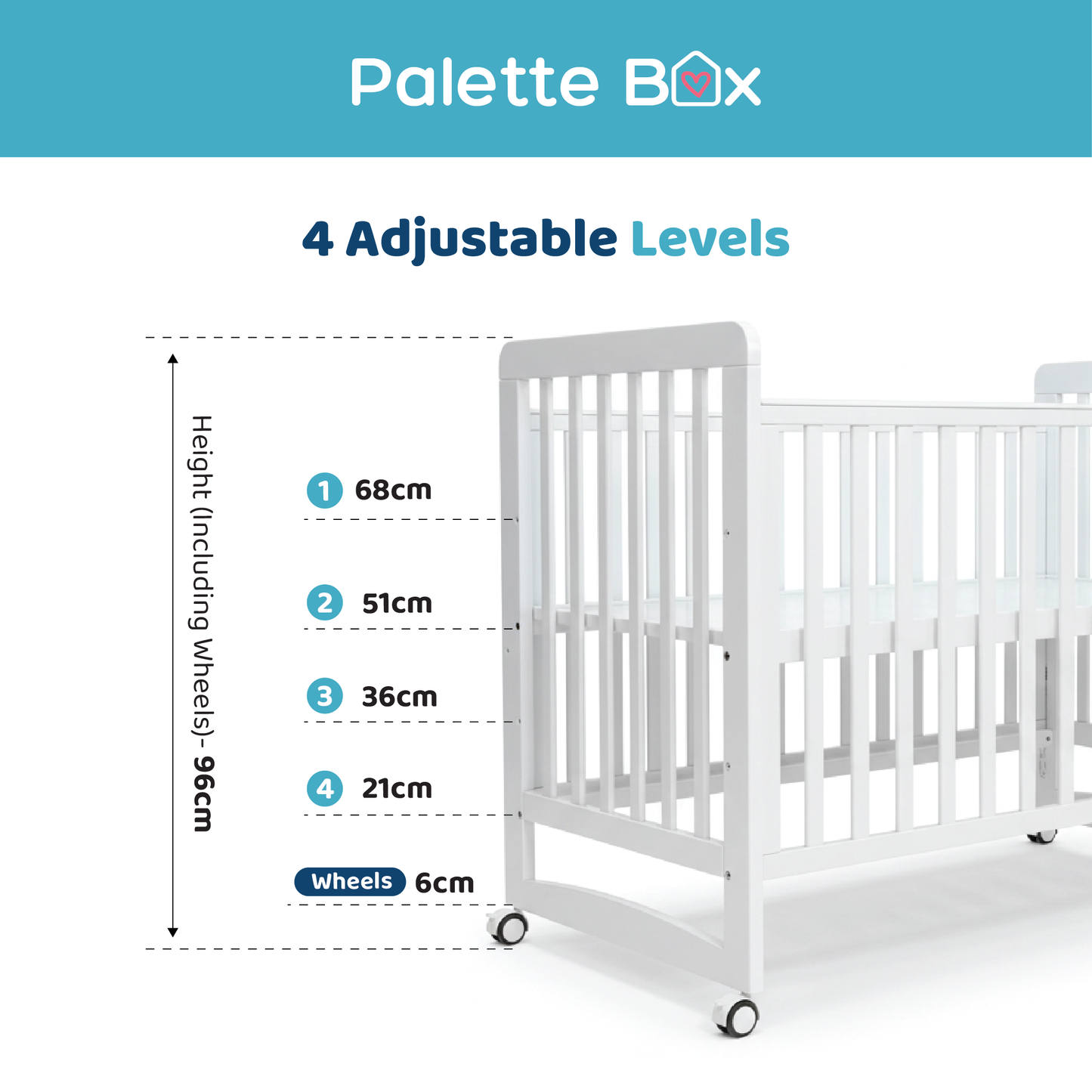 Palette Box Dreamer Plus 10-in-1 Convertible Baby Cot (with Rocking Function), Natural