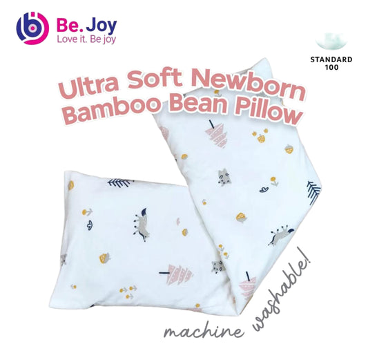 BeJoy Soft Bamboo Extra Long Newborn Bean Pillow OEKOTEX - Pillow W/Case (Boy/Girl Asst Print)