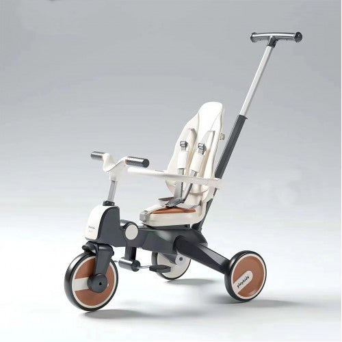 7 In 1 Trike Easy Foldable Tricycle - Beige White