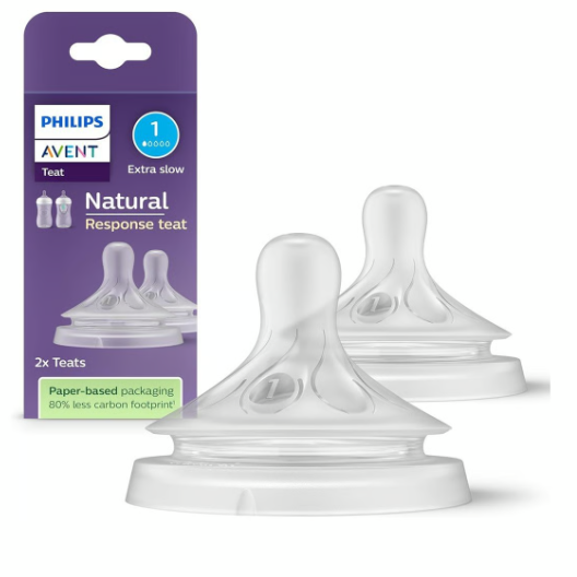 Philips Avent Natural Response Baby Bottle Silicone Teats (Buy 2, get 1 free (free teat size is assorted)