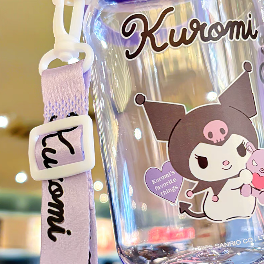 Kuromi 2 Way Water Bottle With Strap