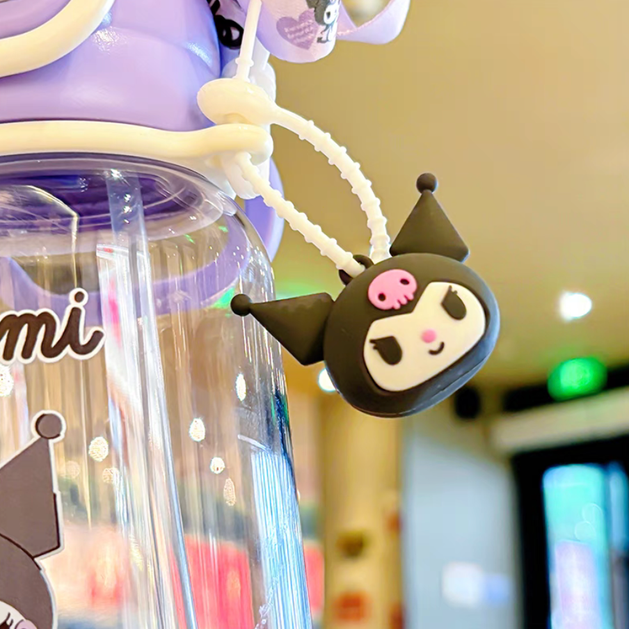 Kuromi 2 Way Water Bottle With Strap