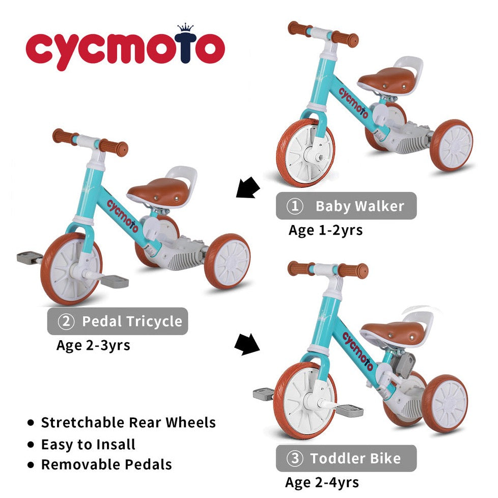 Cycmoto Multi Function Tricycle Kiddy Palace