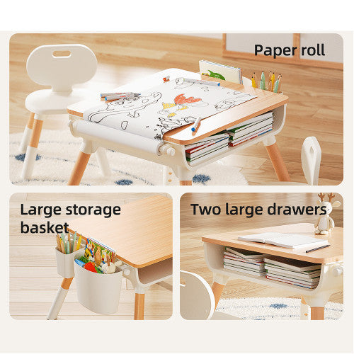 Little Kids Table & Chair Set W/Drawing Paper