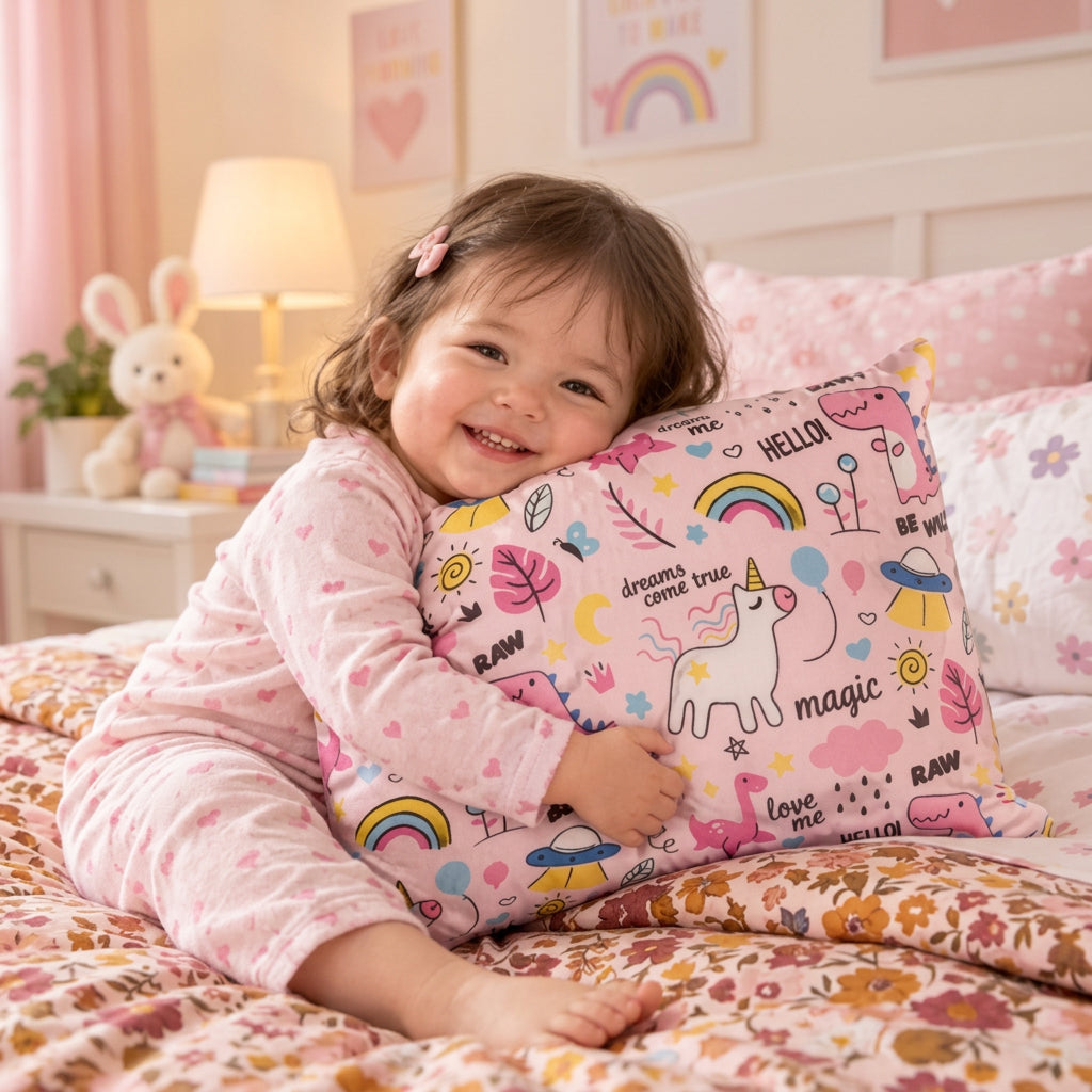 Pillow with case 100% Cotton Case Small Size L32cm x W22cm