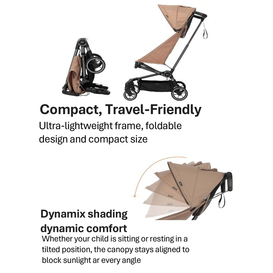 QPlay AIRO Cabin-sized Lightweight Baby Stroller (Black)