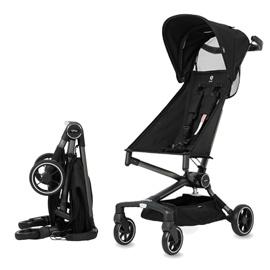 QPlay AIRO Cabin-sized Lightweight Baby Stroller (Black)