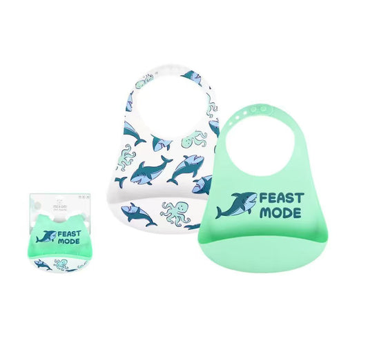 2 pcs Silicone Bibs