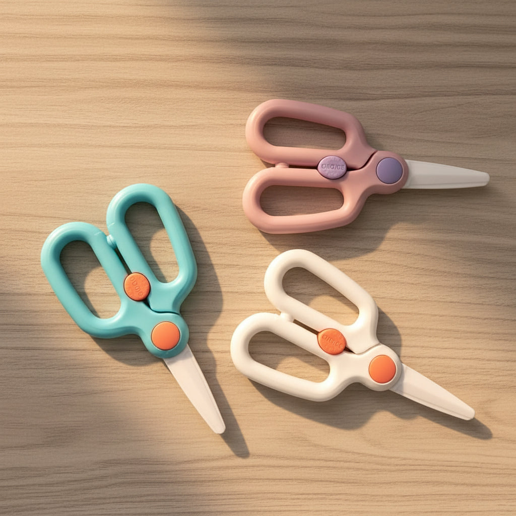 Baby Ceramic Food Scissors W Case