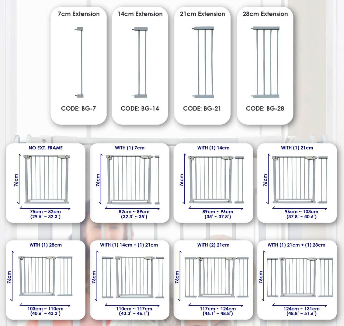 Smart System BG-03 2 Way Swing Back Gate - White