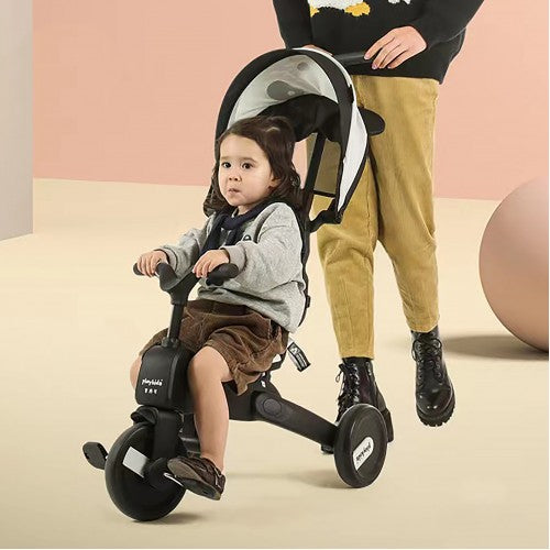 7 In 1 Trike Easy Foldable Tricycle - Black Starry