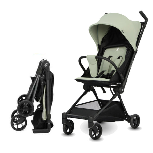 QPlay Mega Pro Cabin-sized Lightweight Baby Stroller (Grey) FOC Strolley Bag