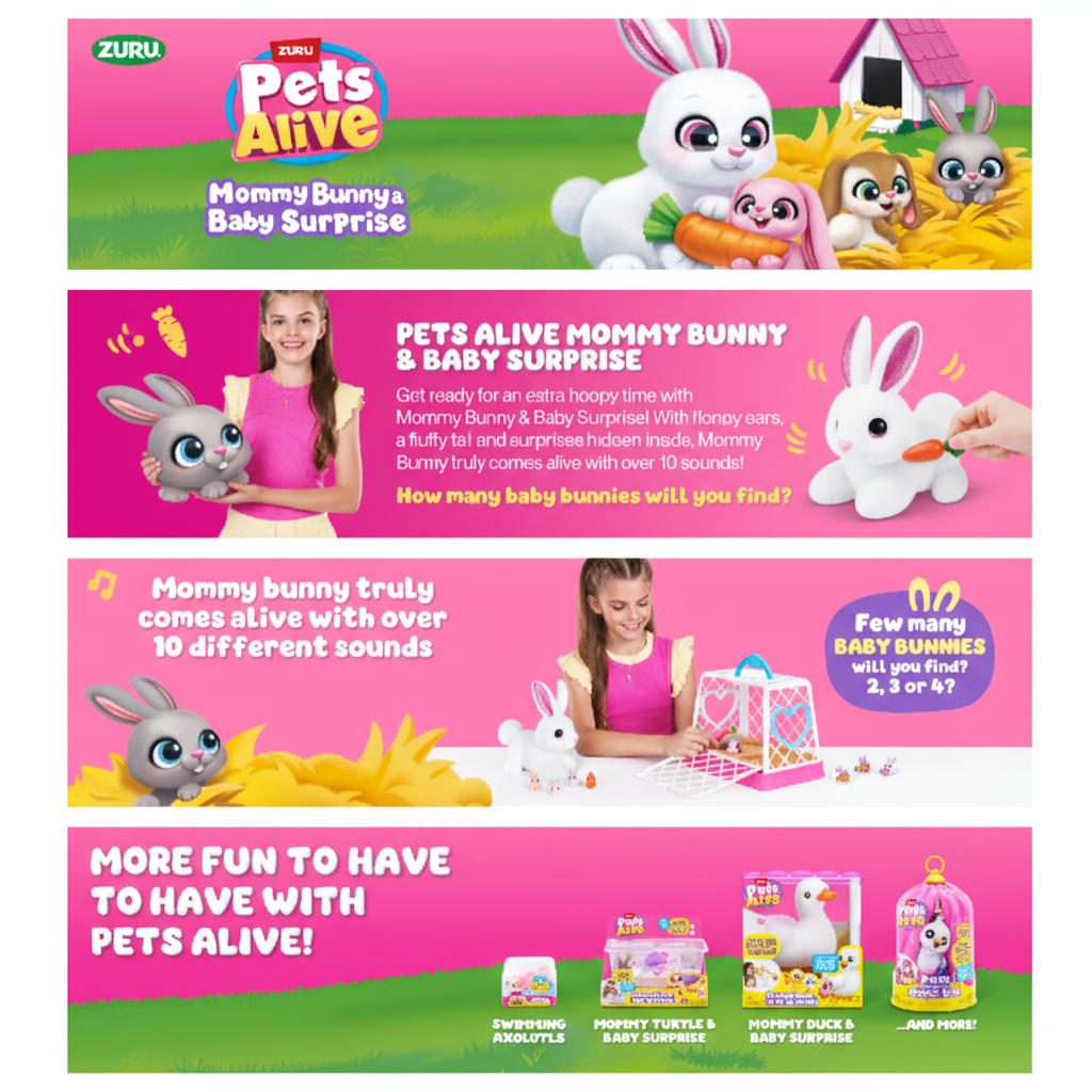 Pets Alive Mommy Bunny & Baby Surprise By ZURU